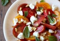 Vibrant Tomato Chèvre and Pine Nut Salad