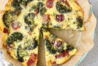 No-Crust Roasted Broccoli and Bacon Quiche