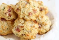 Delicious Cheddar Bacon Chive Drop Biscuits