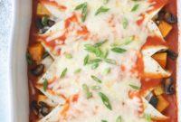 Hearty Butternut Squash, Mushroom, and Poblano Enchiladas