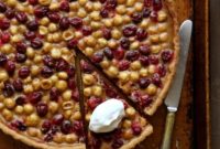 Jeweled Cranberry Caramel Hazelnut Tart