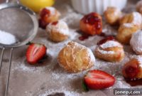 Zesty Lemon Beignets with Sweet Strawberry Drizzle