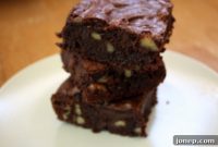 Decadent Triple Chocolate Walnut Brownies