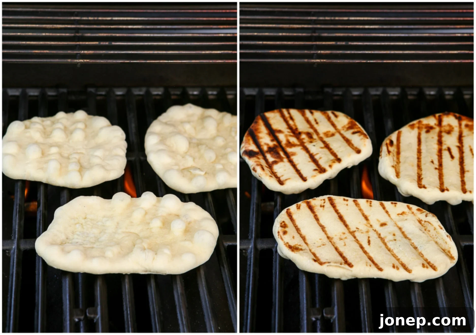 cooking flatbread on the grill
