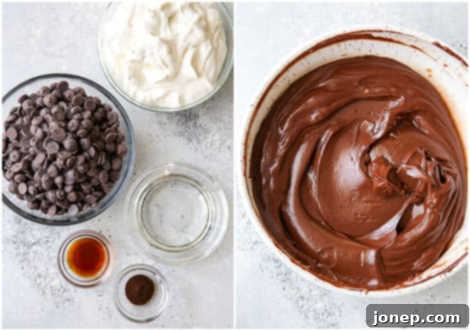 Making chocolate sour cream frosting
