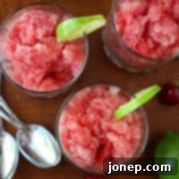 Crimson Lime Granita 2 Prepared Cherry Limeade Granita