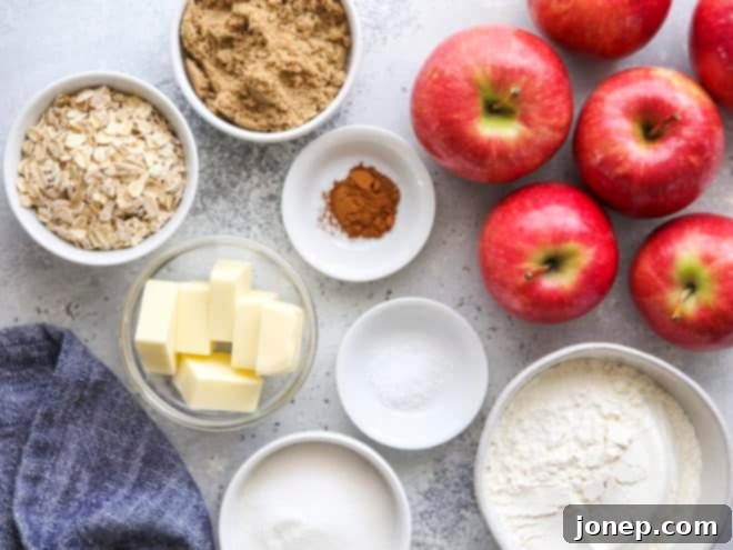Classic Apple Crisp 3 ingredients for apple crisp