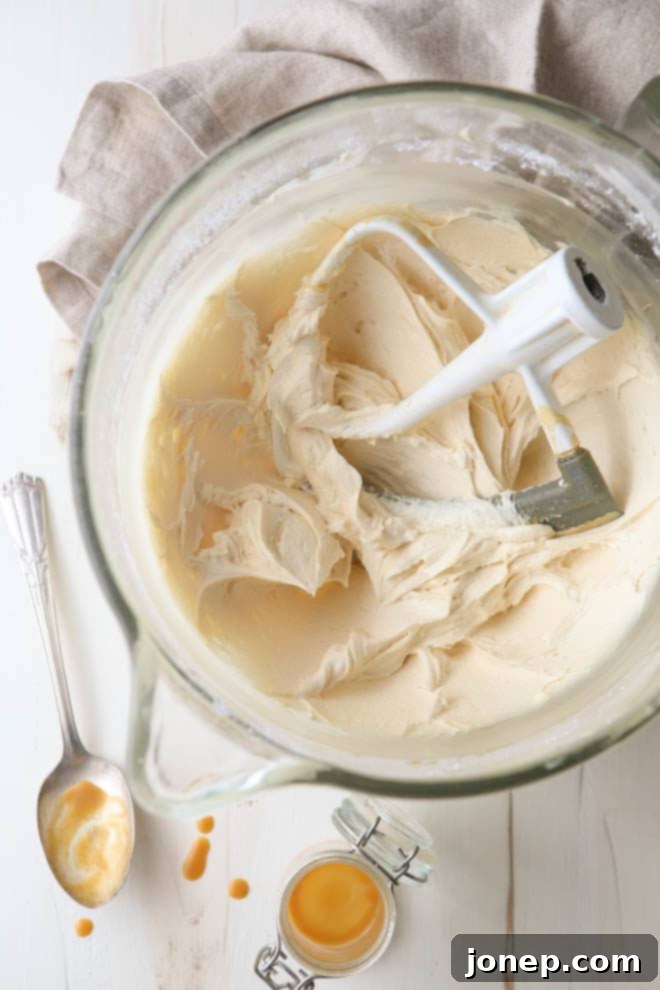 Salted caramel buttercream frosting