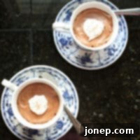 Velvet Hot Chocolate Mousse 2 Hot Chocolate Mousse in a teacup