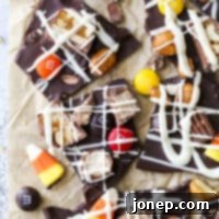 Halloween Candy Bark 7 Halloween candy bark broken into pieces
