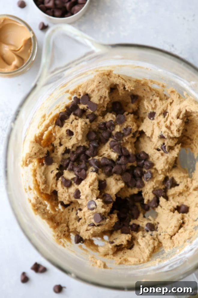 Chocolate chip peanut butter cookie dough