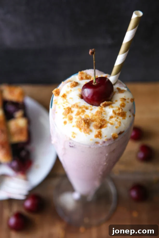 This pie milkshake has one slice of pie blended right in!