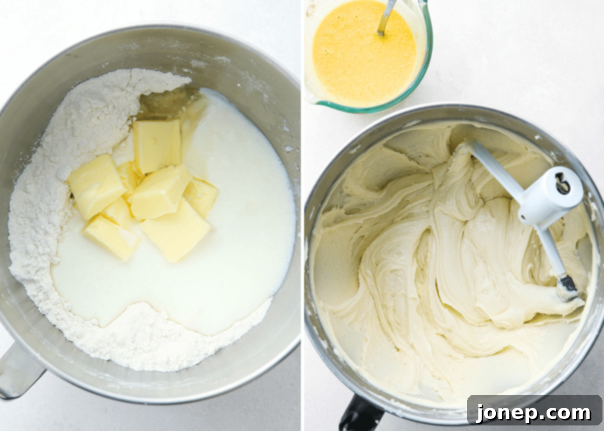 reverse creaming method for yellow cake batter