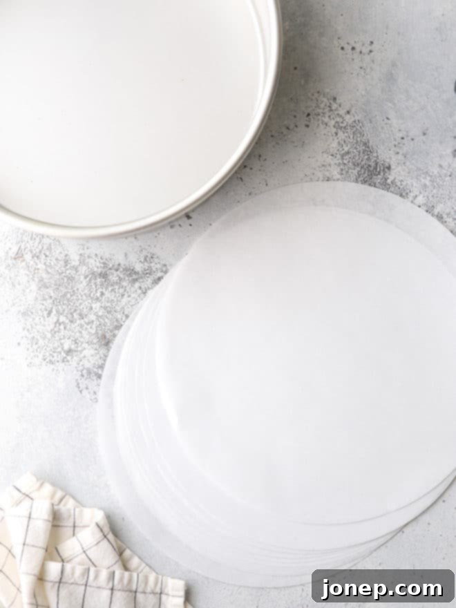 Always line cake pans with parchment paper