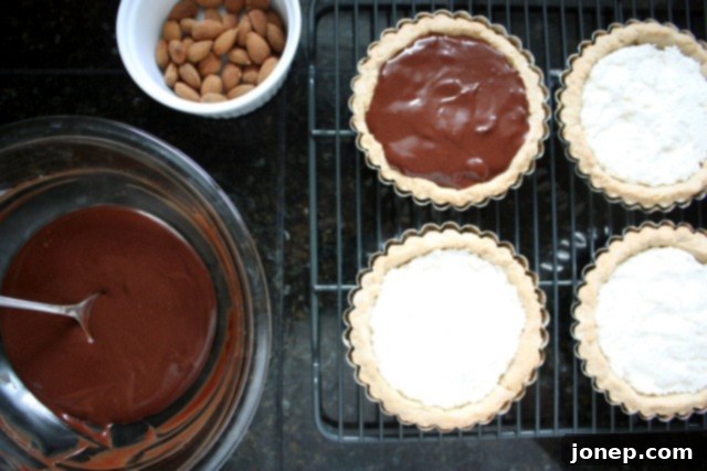 A single Almond Joy Tart, showcasing its layered structure