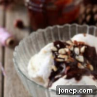 Decadent Chocolate Hazelnut Fudge Topping 2 A small jar of homemade Chocolate Hazelnut Fudge Sauce