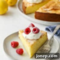 slice of lemon olive oil cake on a plate
