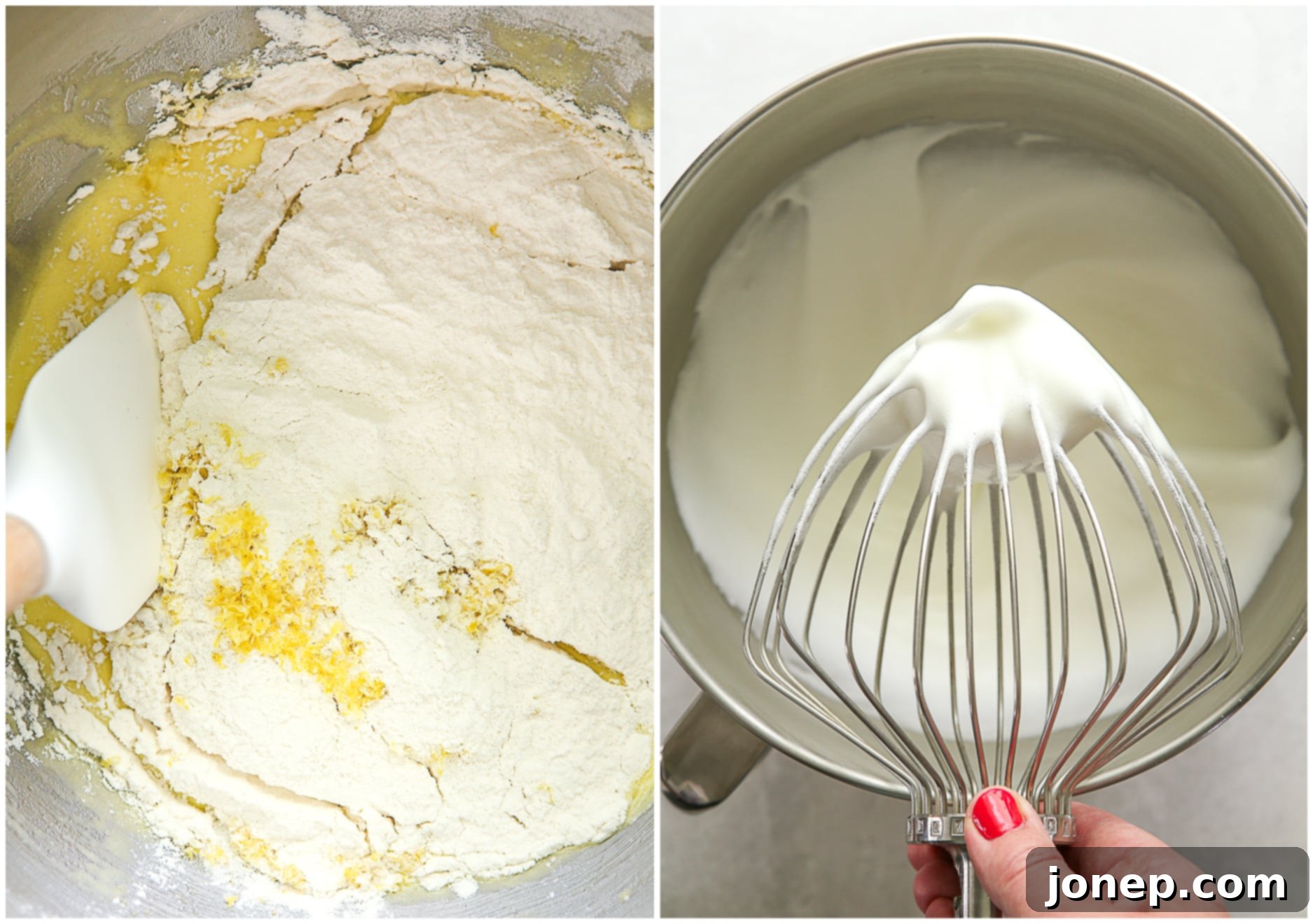 folding dry ingredients and whipped egg whites