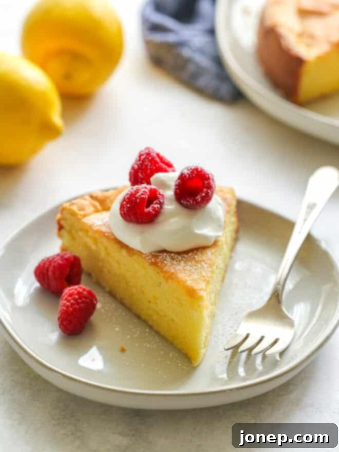 lemon olive oil cake sliced on plate