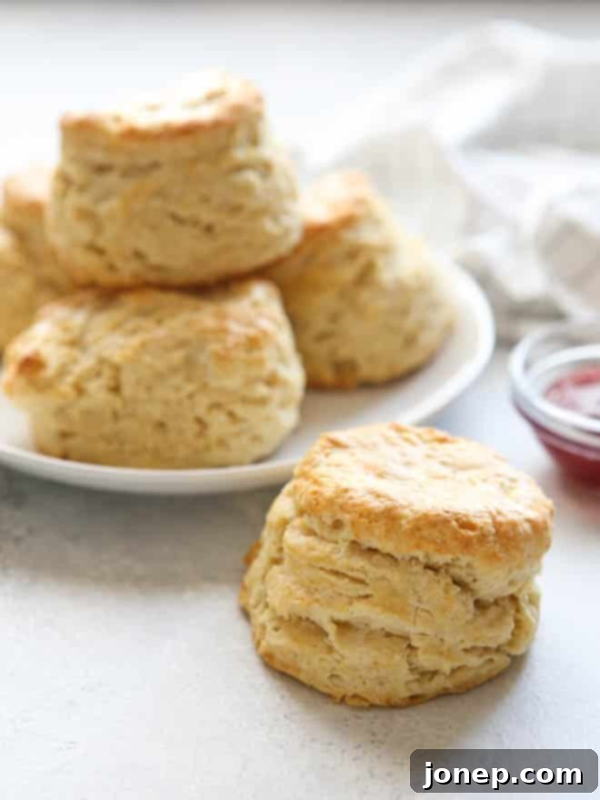 Simple Buttermilk Biscuits 7 A Stack of Perfectly Golden, Warm Buttermilk Biscuits