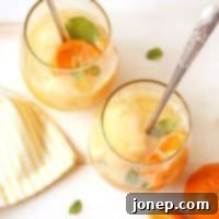 Tangerine Sorbet Champagne Floats in a glass