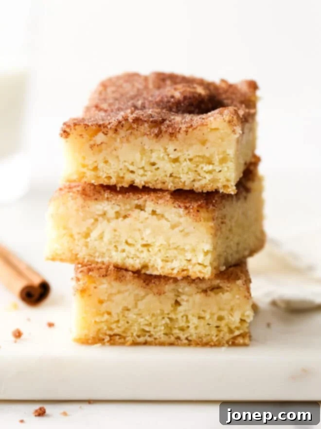 stack of cinnamon gooey butter bars