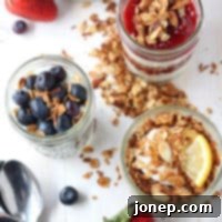 A delicious homemade granola yogurt parfait