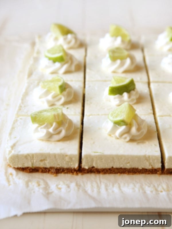 No-bake Lime Cheesecake Bars | completelydelicious.com