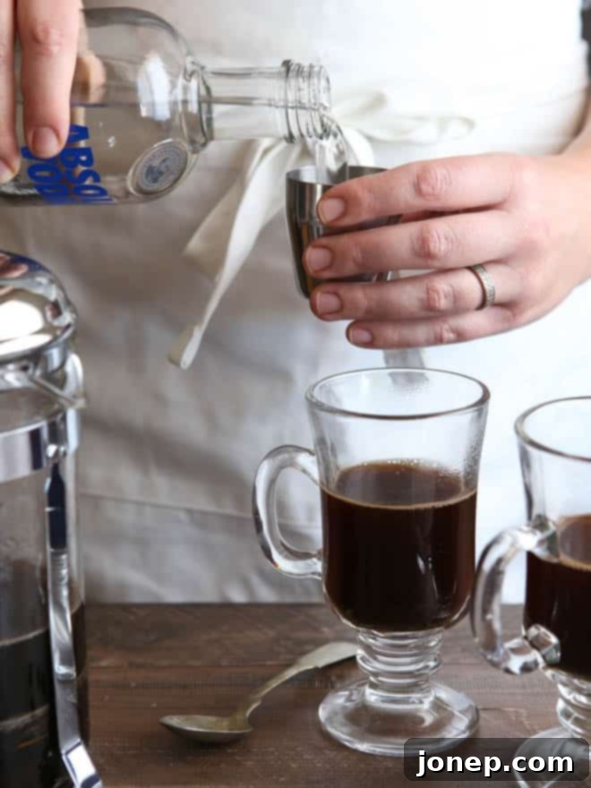 Freshly brewed coffee in a mug, ready for mixing