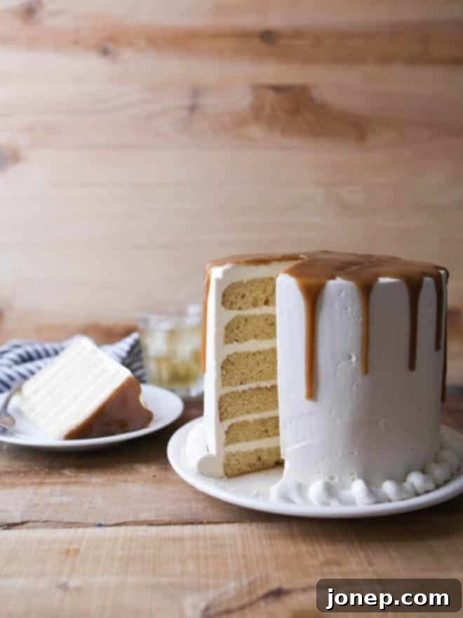 Bourbon Butterscotch Cake with layers from completelydelicious.com