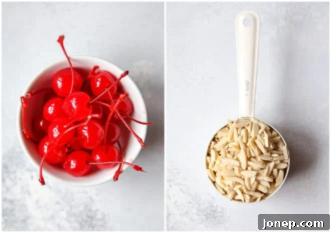 cherries and slivered almonds