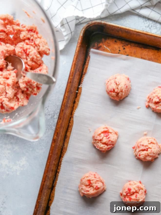 cherry almond snowball cookie dough