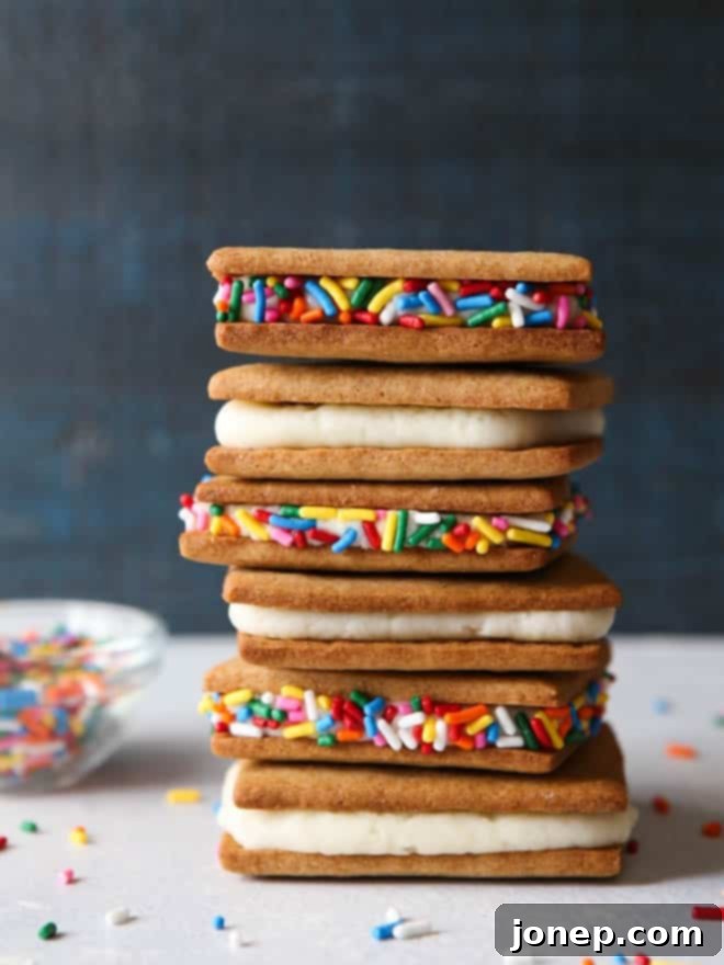 Graham Crackers and Frosting | A close-up of the delicious treat.