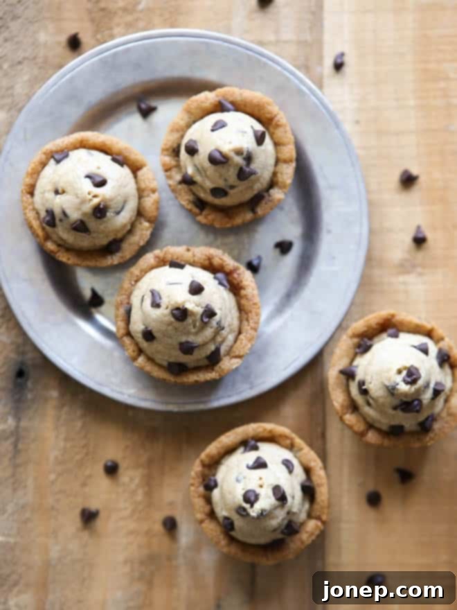 Chocolate Chip Cookie Cups with Cookie Dough Frosting
