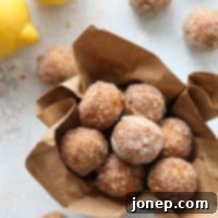 Lemon Cinnamon-Sugar Doughnut Holes | completelydelicious.com