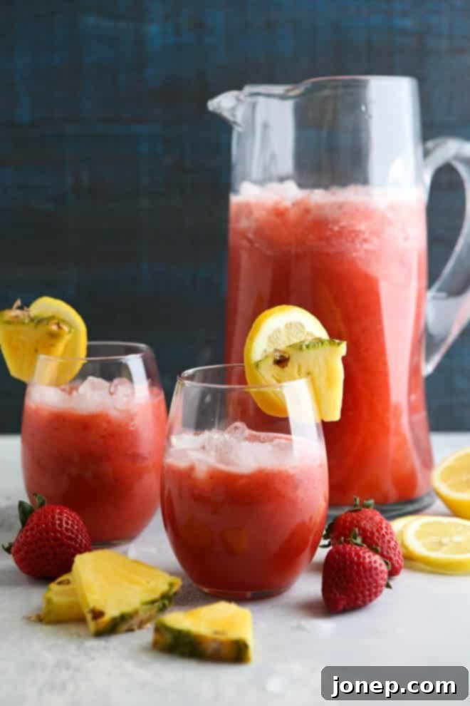 Delicious Strawberry Pineapple Punch, perfect for summer parties and family gatherings