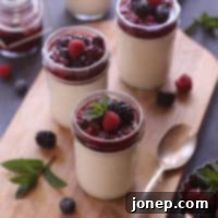 Vanilla Bean Panna Cotta with Roasted Berries