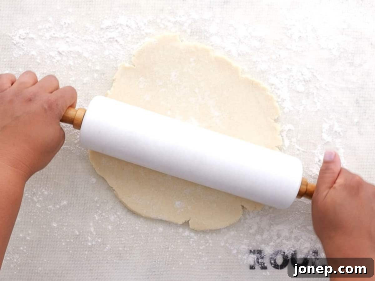 rolling out pie crust
