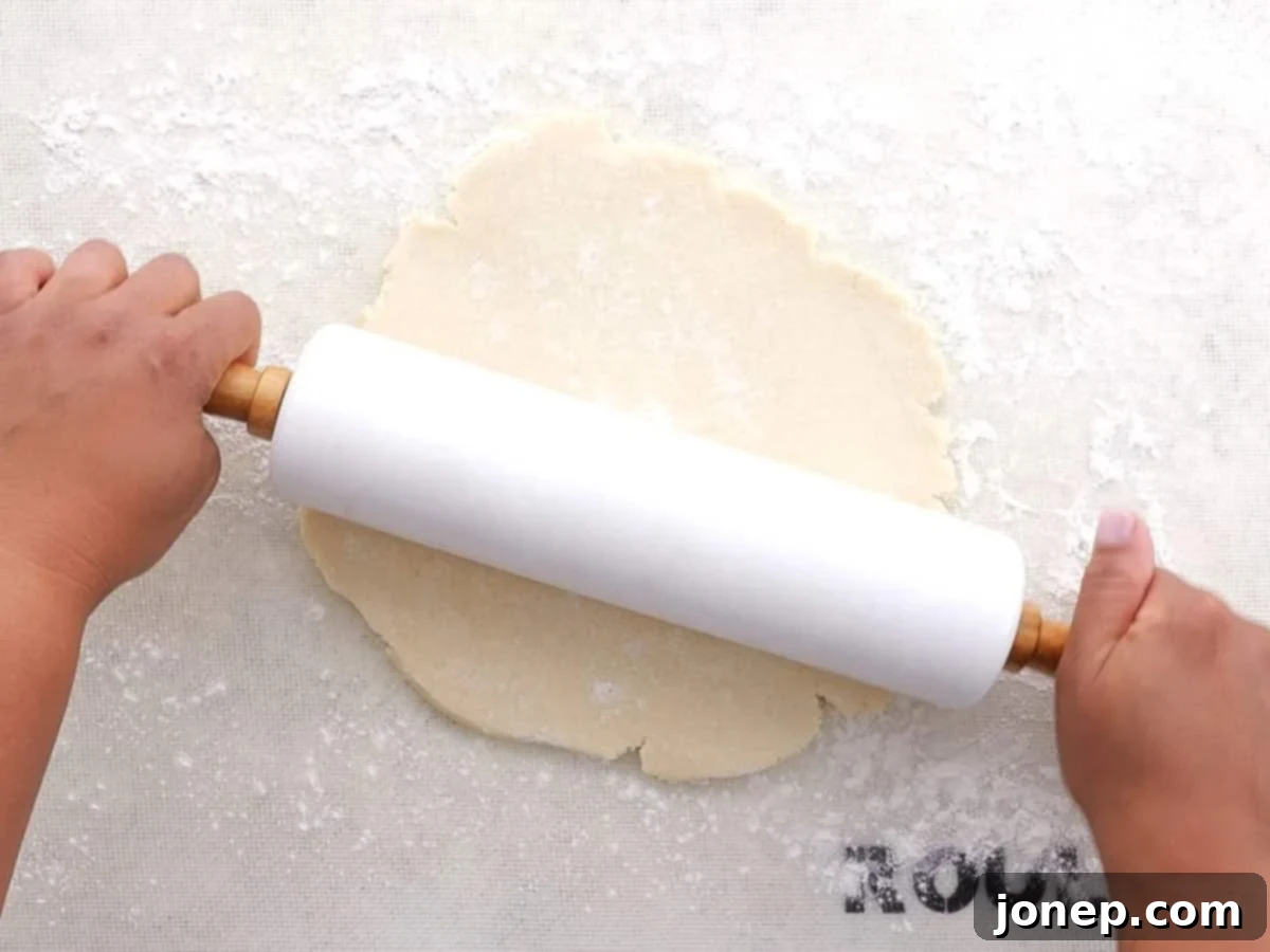 rolling out pie crust