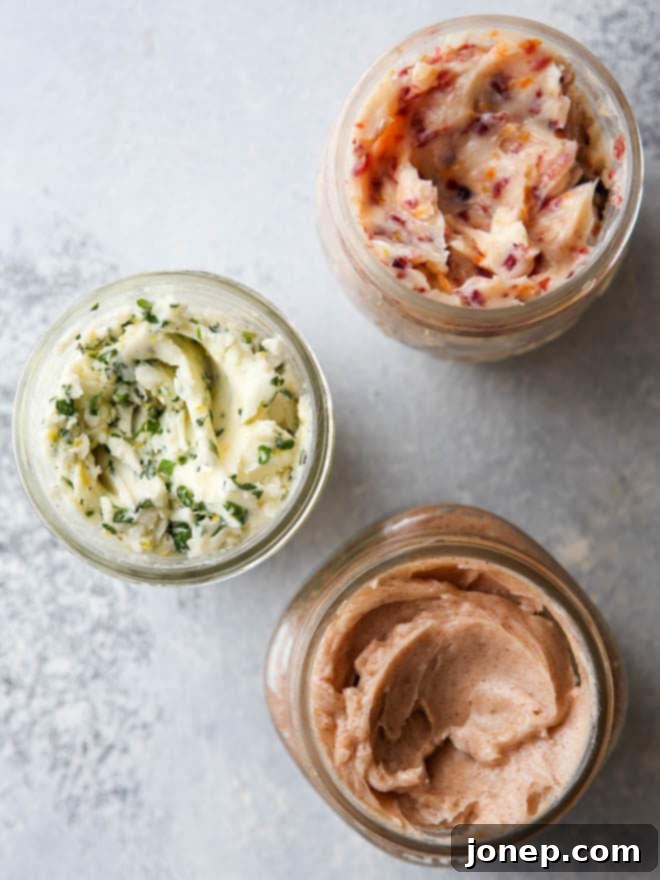3 different flavored butters to jazz up everything from morning pancakes to roast chicken!