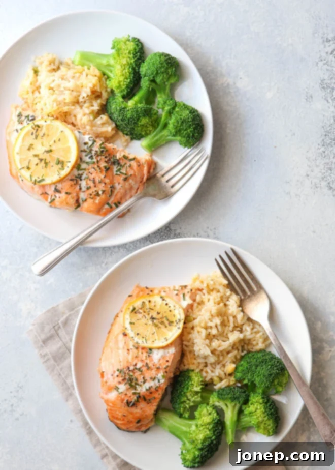 Easy Lemon Herb Roasted Salmon 3 A selection of the just 5 ingredients needed for my favorite lemon herb salmon recipe!