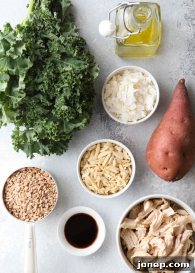 All the fixin's for my favorite farro bowls