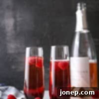 Sparkling raspberry rose cocktails