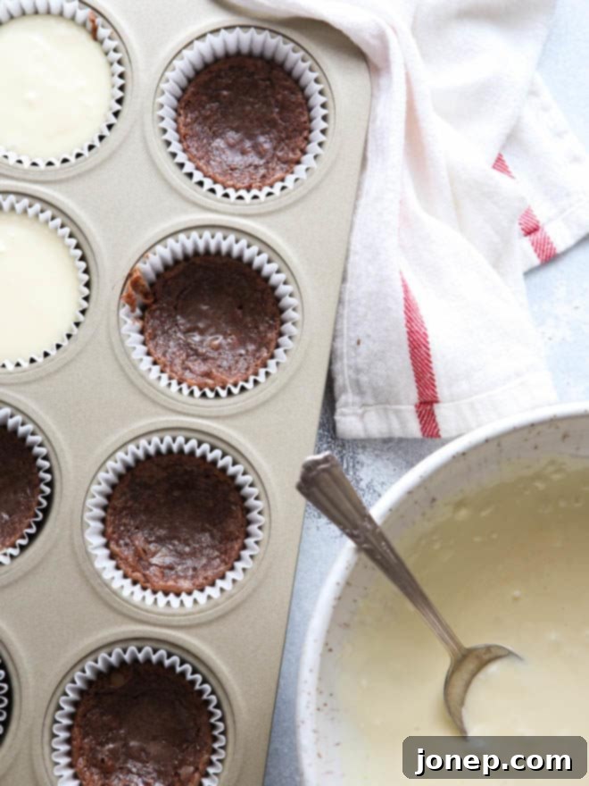 Brownie Bottom Mini Cheesecakes