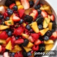 Luscious Berry Fruit Salad 6 The very best fruit salad, brimming with fresh berries, pineapple, and pomegranate, enhanced with mint and vanilla.