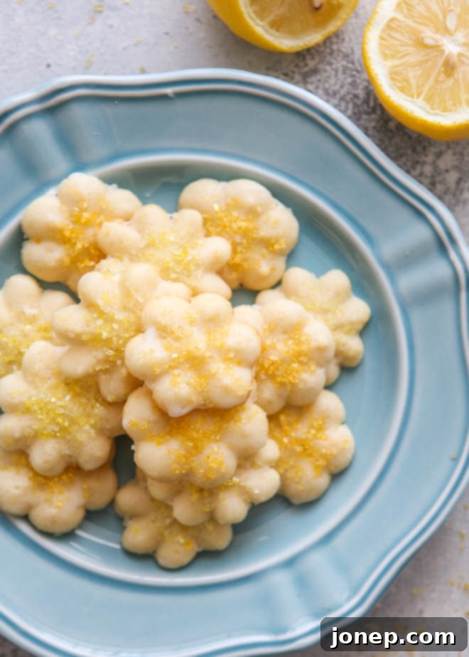 Very lemony spritz cookies are perfect for spring!