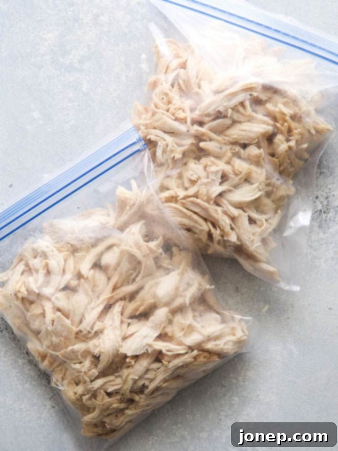 Easy Shredded Chicken Three Ways 8 Store shredded chicken in the fridge or freezer for easy meals