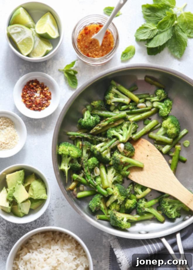 Lots of veggies and toppings for these healthy coconut rice veggie bowls!