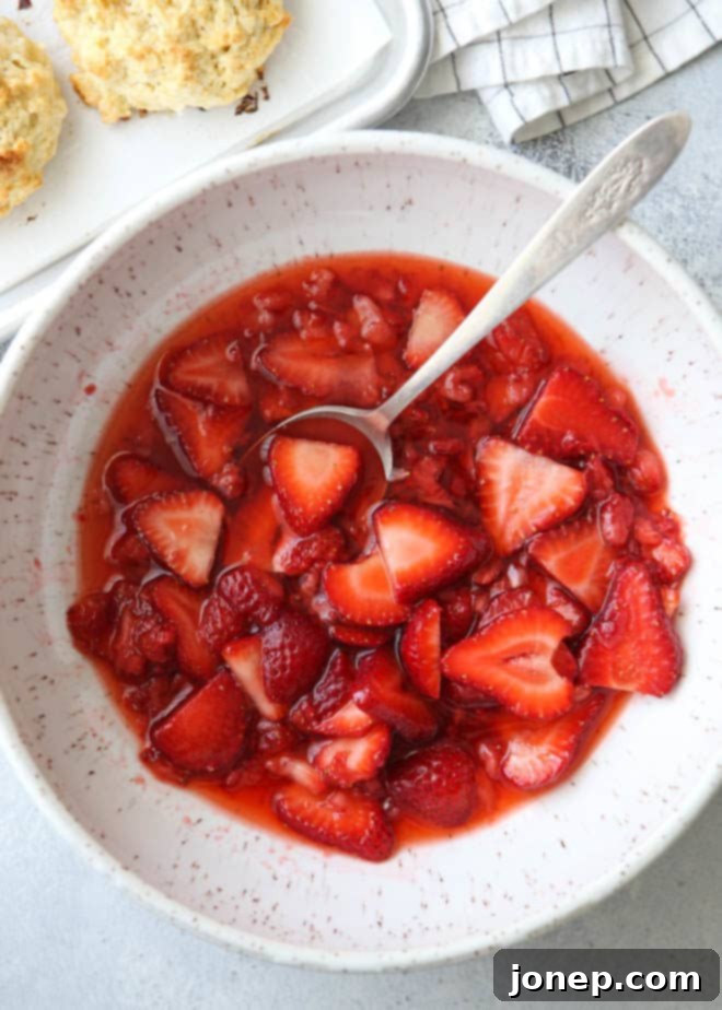 Heavenly Strawberry Shortcakes 4 Macerated strawberries for strawberry shortcakes