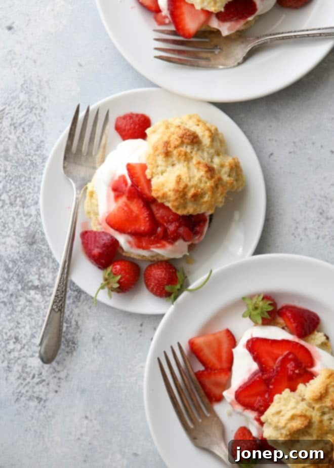 A Slice of Strawberry Heaven 7 closeup of strawberry shortcakes in a plate